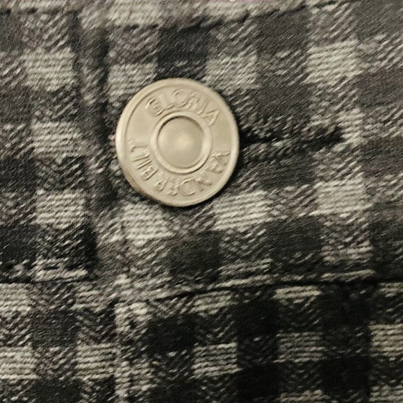 Gloria Vanderbilt Amanda Ponte Jean Pants Women’s 16 Plaid Check Black Gray - Picture 5 of 12